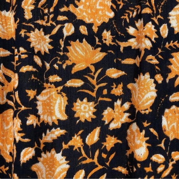 Faherty Montara Long Sleeve Dress in Wanderlust Floral Blue Orange Small - Picture 6 of 8